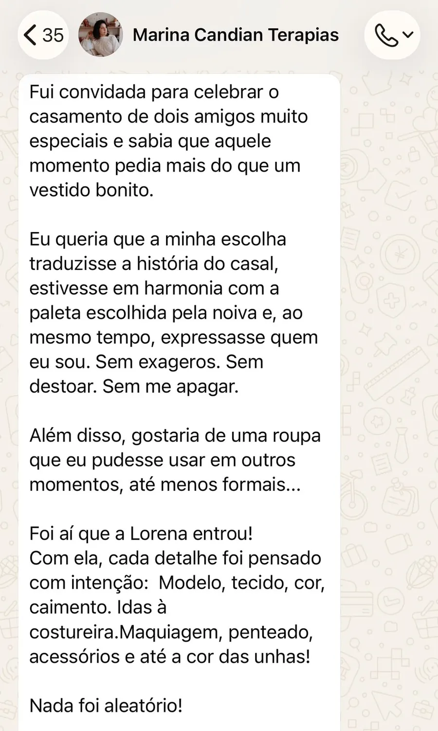 Depoimento de Marina Candian